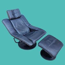 Leather Chair With Ottoman