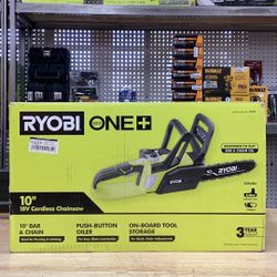 RYOBI ONE+ 18V 10 in. Battery Chainsaw with 1.5 Ah Battery and Charger