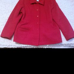 NWOT SAG HARBOR DRESS COAT RED PLUS SIZE 14