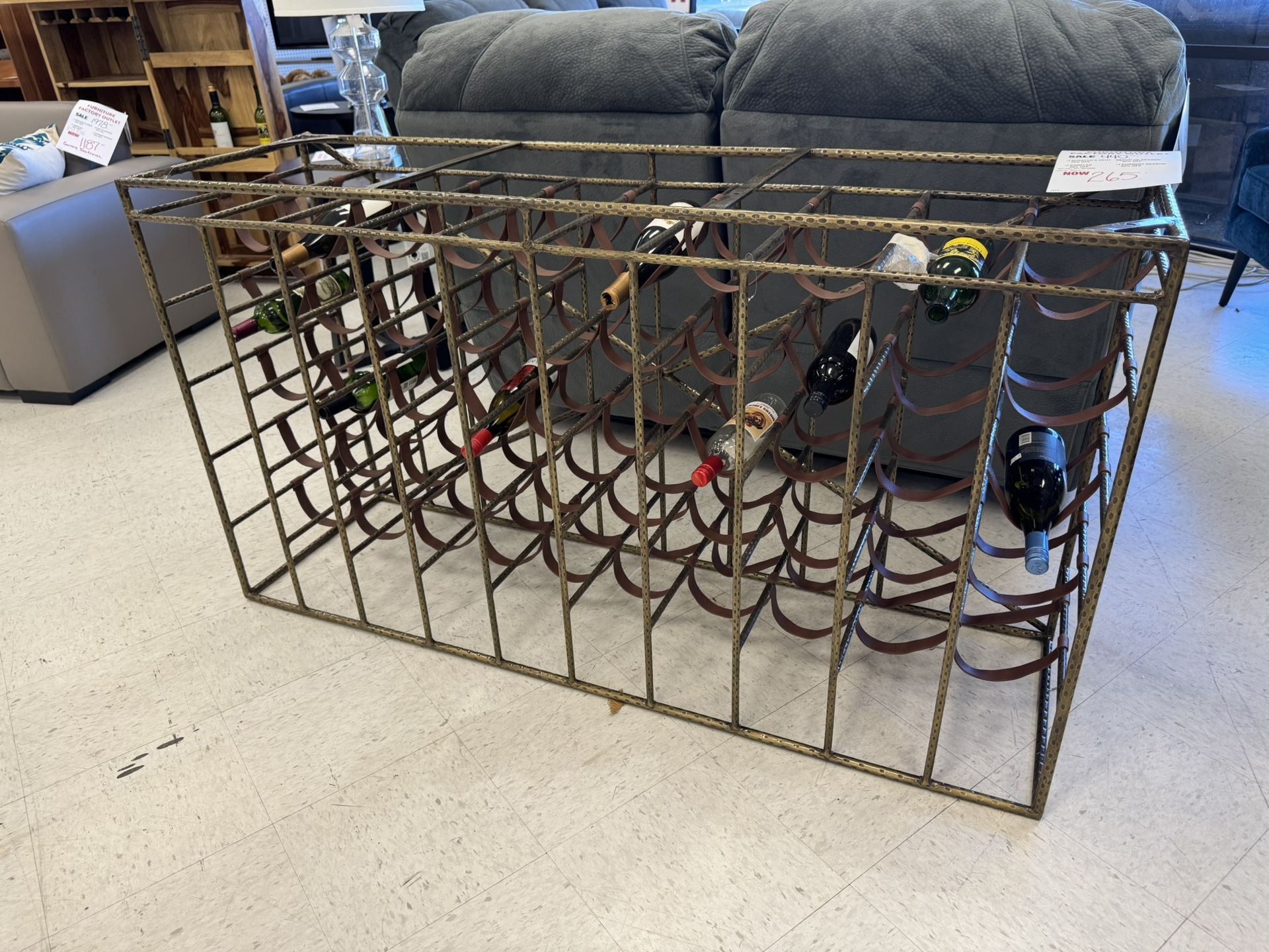 Unique Leather & Iron Wine Rack