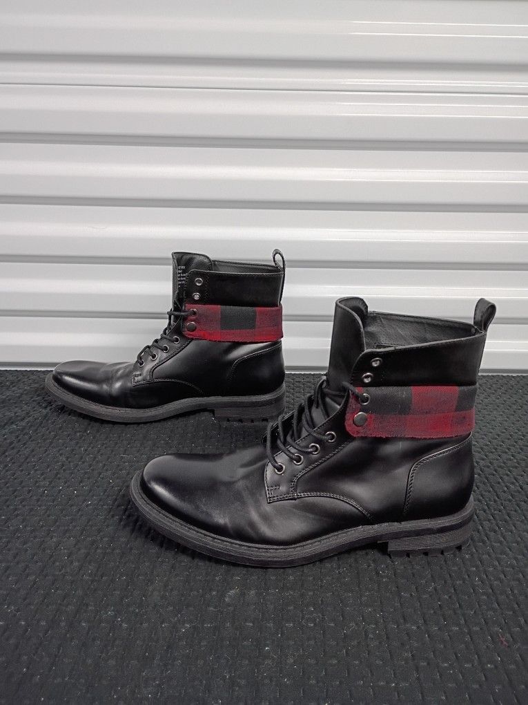 Kenneth Cole Unlisted Blind Turn Boots Mens US Size 10 Med Black Lace Up