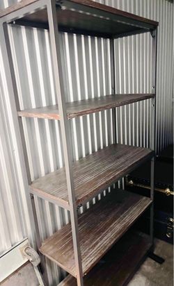 Industrial Metal and Wood Bookshelf