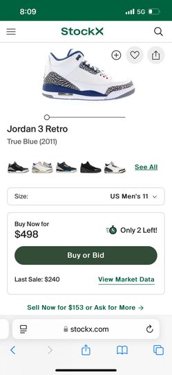 Air Jordan 3 True Blue Size 11 DS 2011 Release 