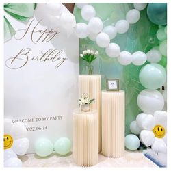Cylinder Stands for Party 3Pcs Round Pedestal 