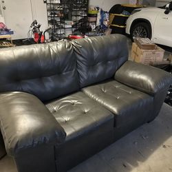 Gray Leather Couch 