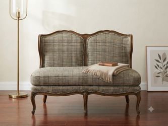 French plaid settee loveseat
