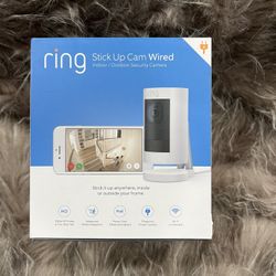 Brand new Ring Stick Up Cam Wired (2nd Gen) - Indoor/Outdoor Security Camera, White