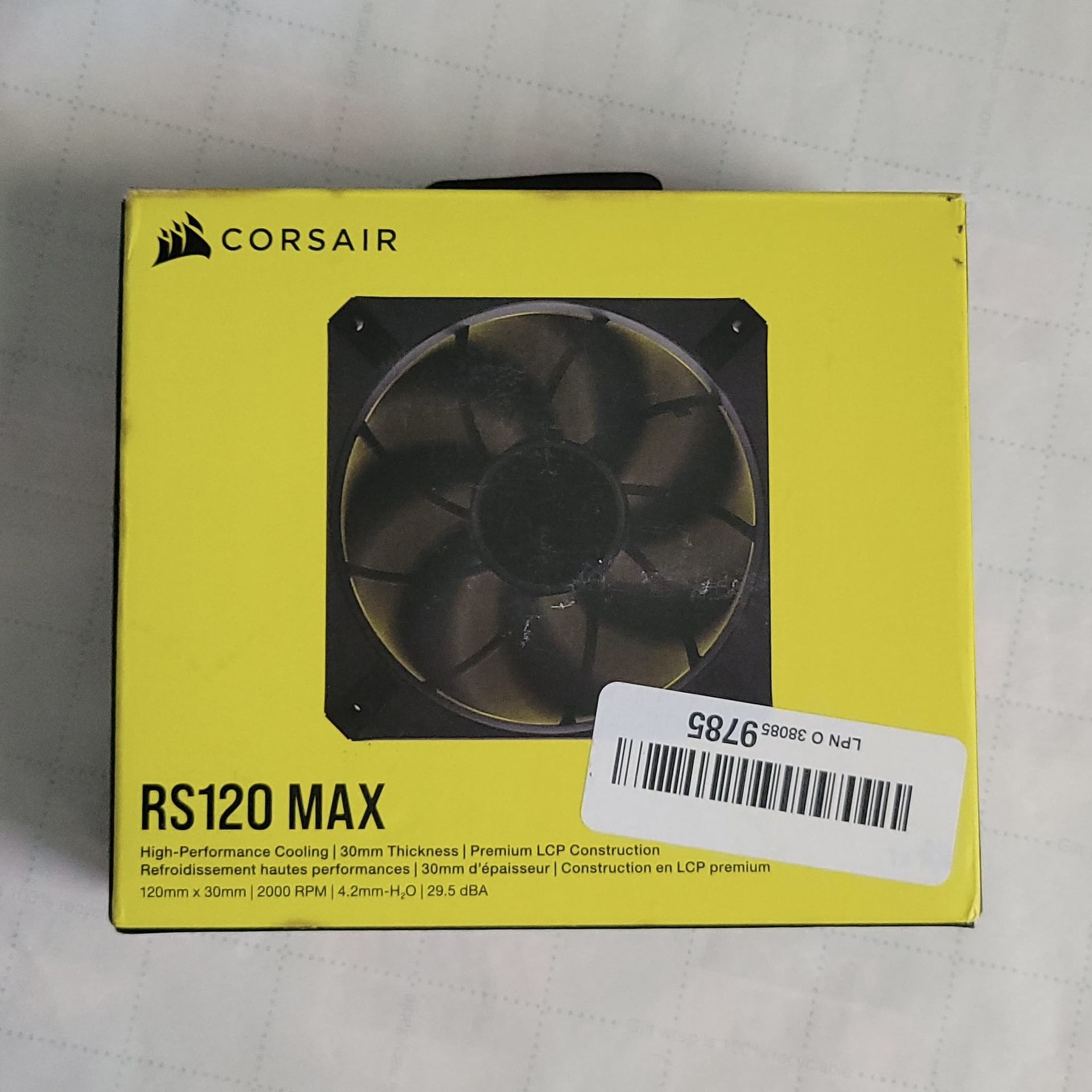 CORSAIR RS120 MAX 120mm PWM Thick Fan – High Static Pressure – Black