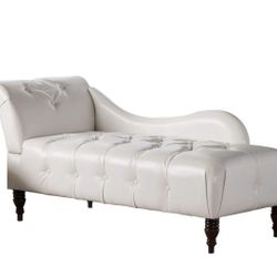Christopher Knight Home Antonya Vegan Leather Tufted Chaise Lounge, Ivory