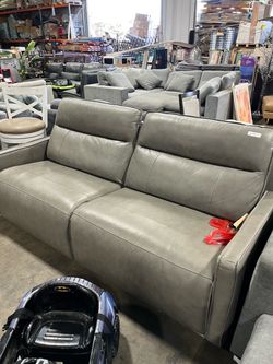 Henredon Keira Leather Power Reclining Sofa with Power Headrests