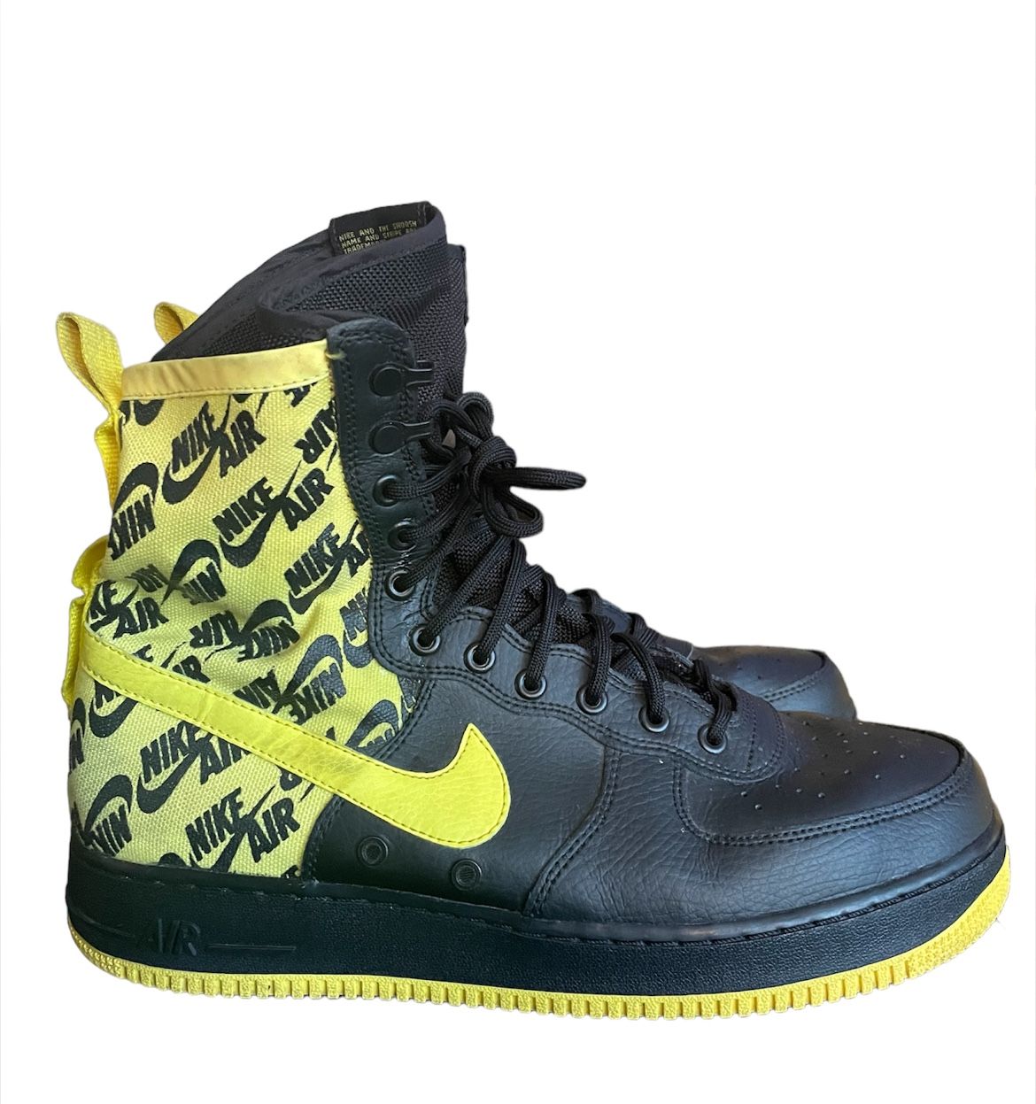 Nike SF Air Force 1 High Mens Shoes Black Dynamic Yellow...