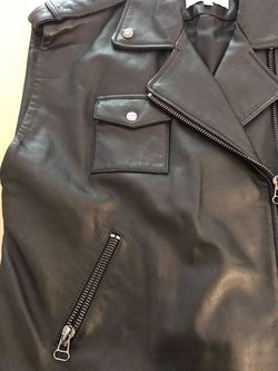 Beautiful Black Soft Black leather Motorcycle Vest