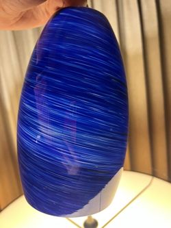 3 Blown Glass Lamp Shades Blue (set Of 3) 