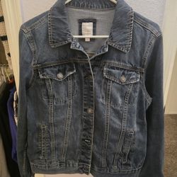 LC Lauren Conrad Jean Jacket Vintage Womens Denim Large  Distressed Faded Blue