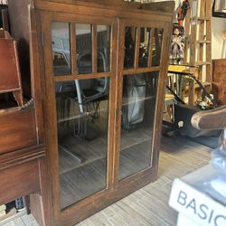 Gustav Stickley Antique Mission Oak and Glass Two-Door China Cabinet