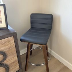2 Gray Swivel Bar Stools