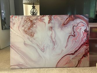 Pink & White Marble Abstract Canvas Wall Art