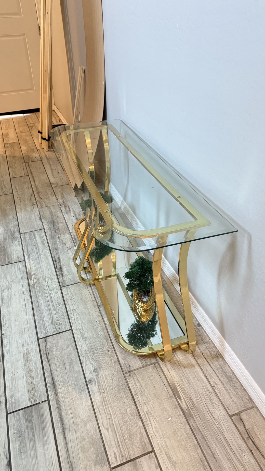 Entry Glass Gold Table 