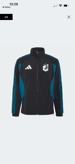 adidas Adult Minnesota United FC Black 2026 Prematch Anthem Full-Zip Jacket - Size Large - MLS