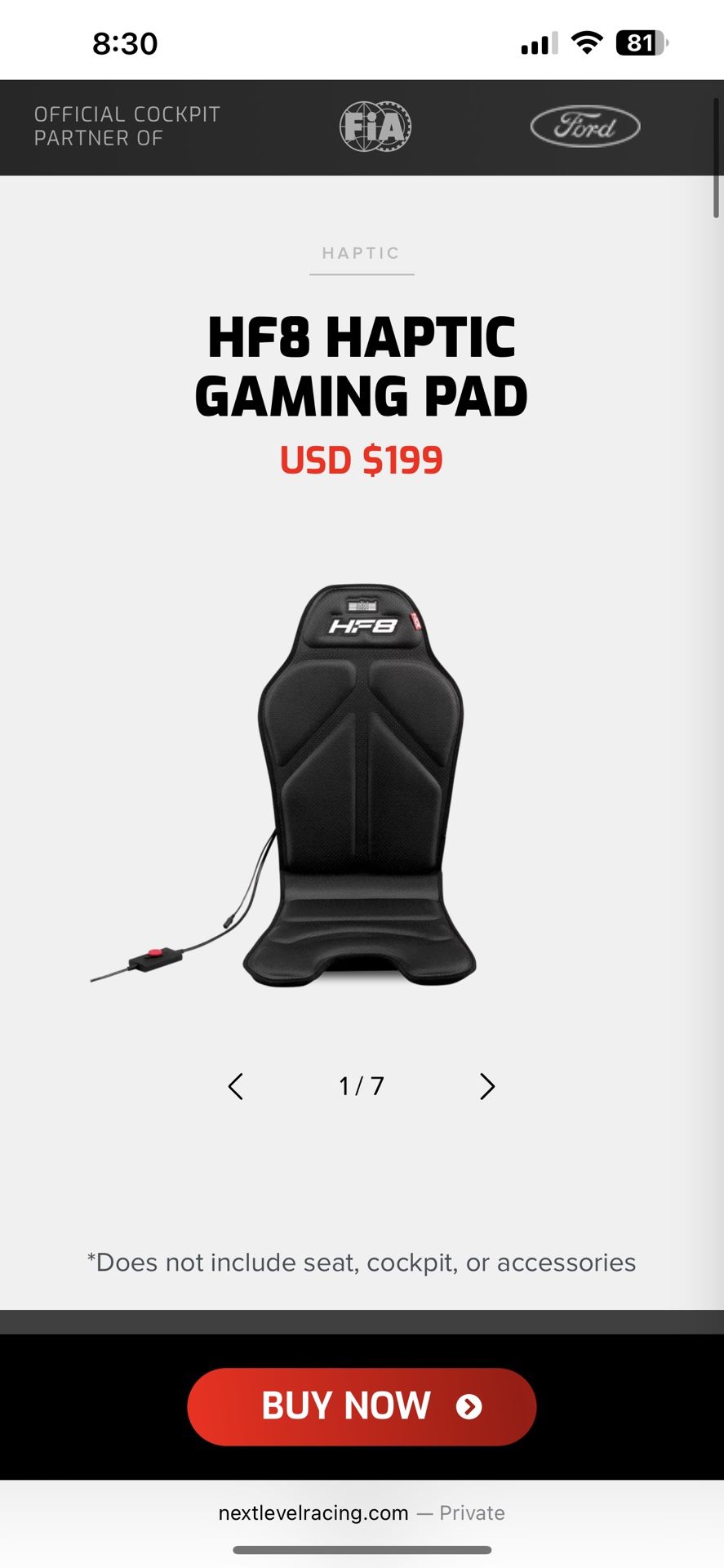 Hf8 Haptic Gaming Pad