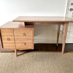Mid Century Floating Desk with Bookshelf by John Keal for Brown Saltman.
