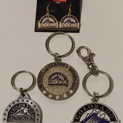 Colorado Rockies Keychain/ Earrings