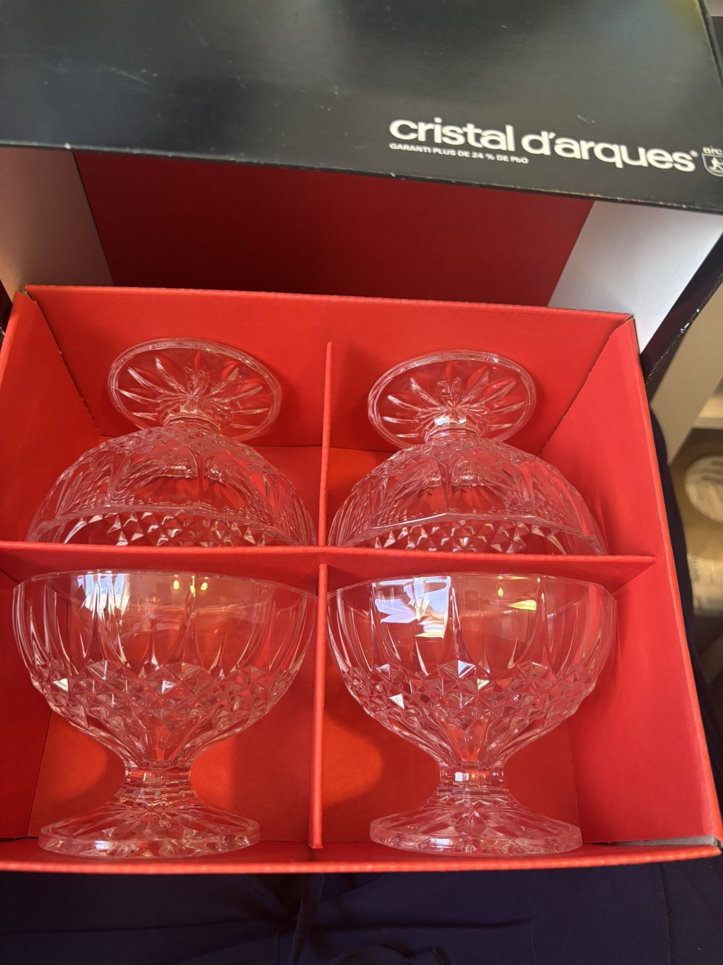 Longchamp Cristal D’arques 4 Coupelles 11 cm