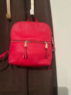 Michael Kors Red Leather Backpack