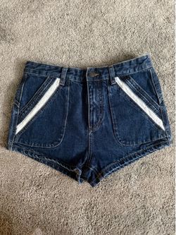 Free People Dark blue denim jean shorts