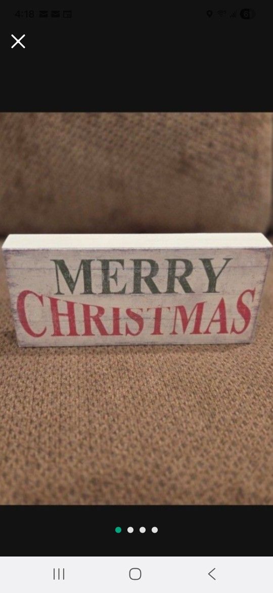 Merry Christmas Tabletop Wood Decoration 