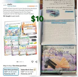 Grooved cursive practice handwriting books