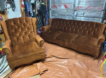 Vintage velvet couches