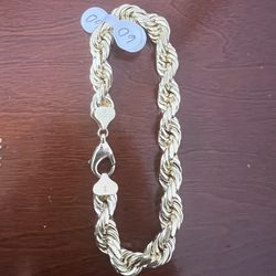 10k Gold SOLID Rope Bracelet 9inch, 10mm For A Good Price!!