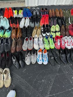 65 pair of shoes all size 13 please read $25 each or best offer for all of them of sneakers and shoes, All size 13 $25 each best offer for all of them