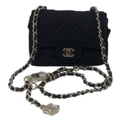 Chanel ultra mini Black Textile Shoulder Bag
