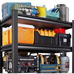 3-Tier Garage Shelving Heavy Duty Storage Shelves. It's an adjustable shelving unit made of metal, perfect for the garage, dorm, basement, or kitchen.
