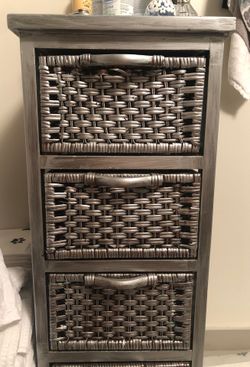 Beautiful Silver Chrome Wooden 3 Drawer Set (Perfect for Storage, Bathroom Storage, & Modern Design)