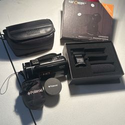 Camcorder (ordro HDV-Z20) W/ Case, Wide Angle Lens, Microphone, And Case