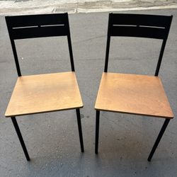 Two Metal Brown Chairs