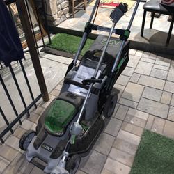 EGO LAWN MOWER AND WEED WACKER
