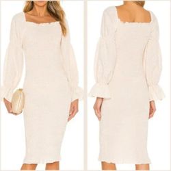 SNDYS Courtney Midi Dress NWT , Cream XS