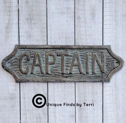 Brand New! 9" Captain Plaque - Cast Iron Home Decor | SHIPPING IS AVAILABLE