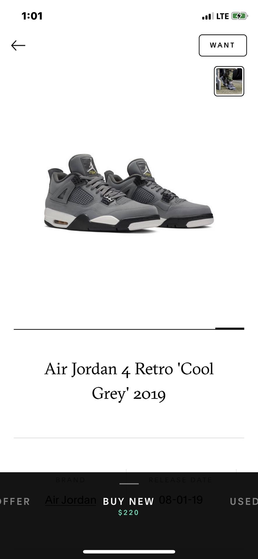 Air jordan 4 Retro Cool Grey