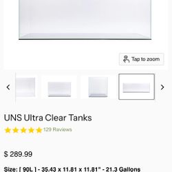 UNS 90L 20 Gallon Long Aquarium/Tank