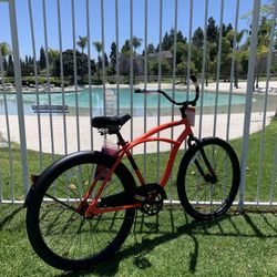New Awesome 😎 Men’s Hot 🥵 Orange Beach Cruiser Bike Bicycle Standard Adult Size 26” Tires  Father’s Day 