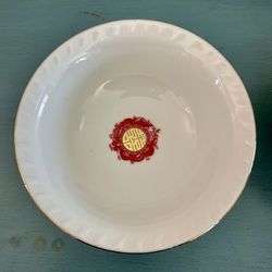 Vintage Tatung Datang “Double Happiness”Porcelain Bowls With Red/Gold Symbols With Gold Trim On White Porcelain Bowls. Set Of 2