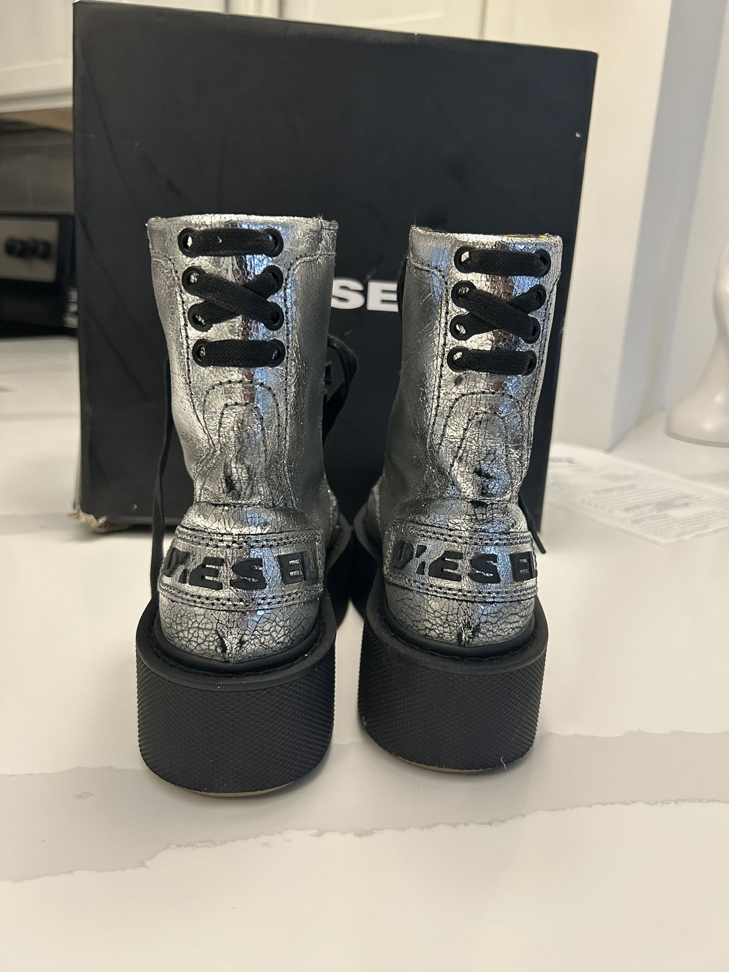 Silver Diesel Boots