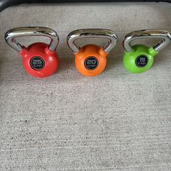 CAP Barbell Rubber-Coated Kettlebell with Chrome Handle $90 