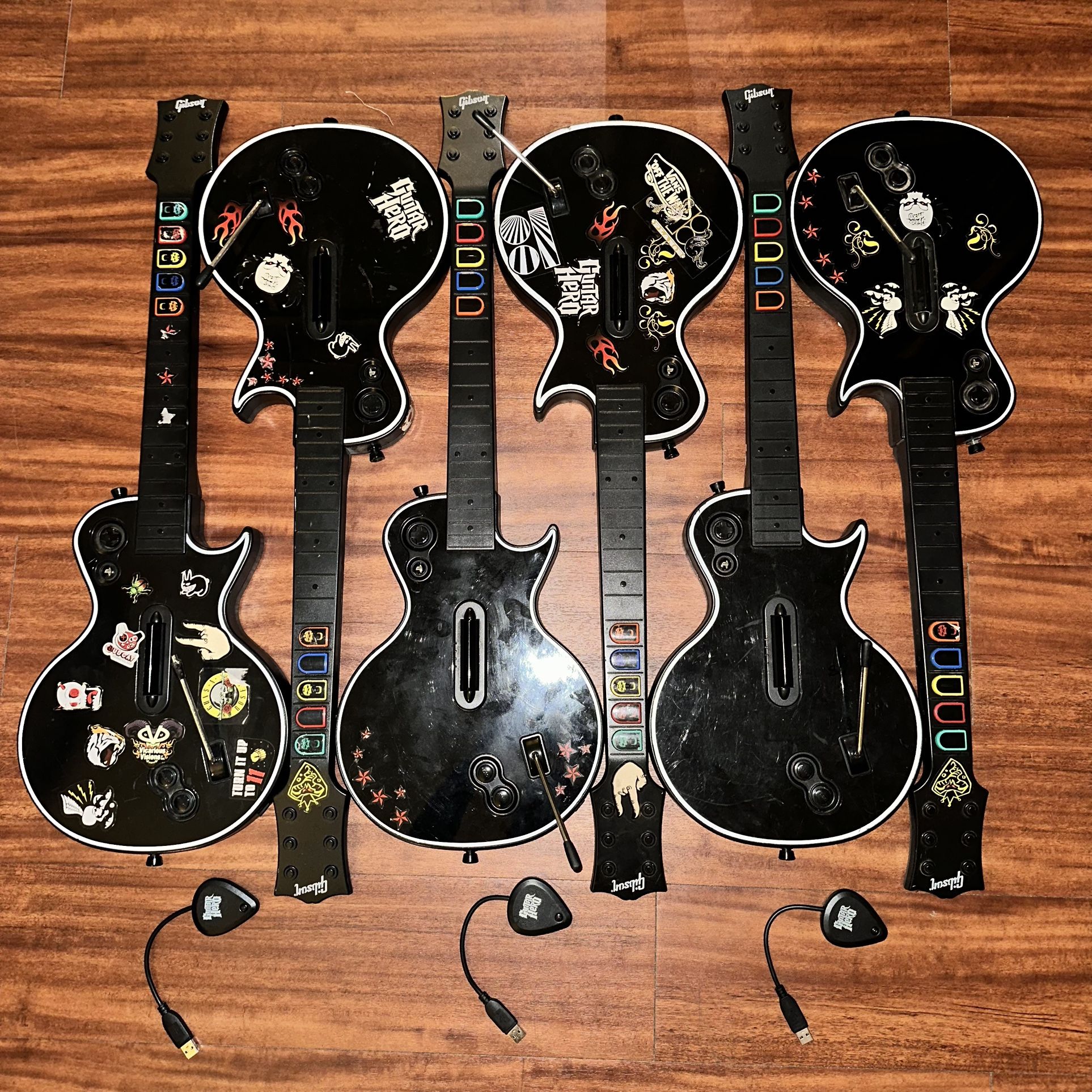 Untested For Parts* x6 Guitar Hero PS3 Gibson Controllers x3 Dongles