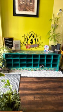 Custom shoe rack storage furniture decorated and is in excellent shape